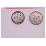 1951 & 1951 D Franklin Half Dollar Coins