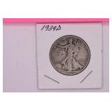 1939 D Walking Liberty 1/2 Dollar Coin