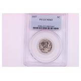 1937 P Buffalo Nickel PCGS Grade MS65 Coin