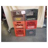 Six Vintage Heavy Duty Milk Crates