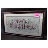 Vintage Framed Hand Stitched Embroidered HOME!