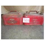 Two Vintage Outboard Gas Cans