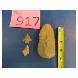 Two Arrow Heads and One Bifacial Hand Tool