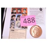 Vintage John Lennon Stamps / Coin Paper Weight