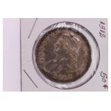 1812 Holed Capped Bust 1/2 Dollar Coin