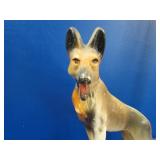 Vintage German Shephard Chalkware Statue