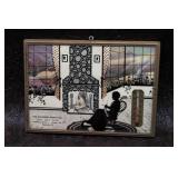1940s Mid Century Reverse Painted Glass Promo