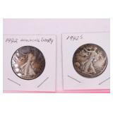 1942 & 1942S Walking Liberty Half Dollar Coins