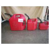 Three Blitz Gas Cans