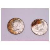 Two 1964 P Kennedy Half Dollar Coins