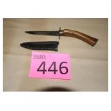 Stag Handle Curved Knife with Sheath