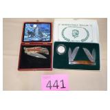 Two Collector Knives / Kennedy Half Dollar