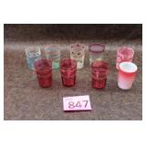 Vintage Hand Painted Glass Tumblers