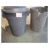 Two Heavy Duty Trash Cans
