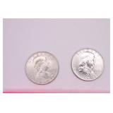 Two 1960-D Franklin Half Dollars