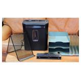 Office Supplies Lot: Shredder, Trays & Holders