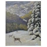 Ernest Hazlehurst  Deer in Winter Valley