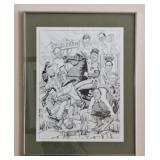 Stud Farm Baseball Caricature Print