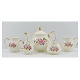 Vintage Sadler Floral Teapot Set w/ Gold Trim