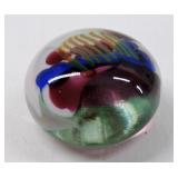 Art Glass Paperweight with Abstract Swirls