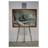 Unidentified Artist Winter Landscape Painting