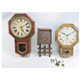 3 Antique Wall Clocks  Parts/Restore Lot