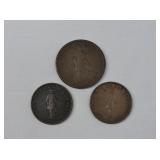 1837 Bank Tokens  3 Pc Province du Bas