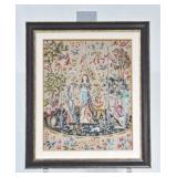 Framed Tapestry Style Print, Medieval Scene