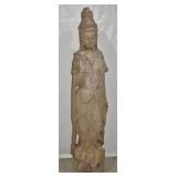 Antique Large Carved Guanyin Statue