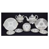 G.W. Weed Porcelain Tea Set & Plates
