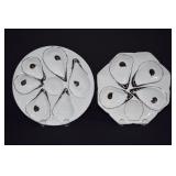 Vintage Oyster Plates Gilt Edge - 2 pcs