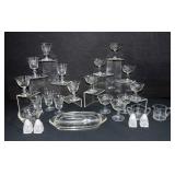 25pc Cornflower Etched Glass Stemware Set