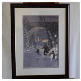 Douglas R. Laird  Winter Skating Scene - Signed