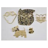 Vintage Animal & Novelty Brooch Lot (5)