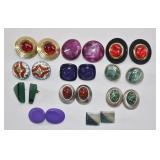 11 Pc Vintage Style Stud Earrings Lot
