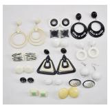 Vintage Black & White Earring Lot (14)