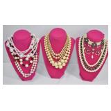 7pc Faux Pearl Necklace Lot