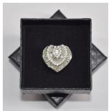 Sterling CZ Cluster Ring Baguette & Round