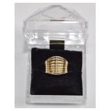 925 Gold Tone Band Ring Sz 5