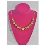 Large Gold Tone Bead Necklace 24'