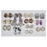 12 Pr Clip-On & Pierced Earrings Lot