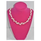 Genuine White Freshwater Pearl Necklace 18'