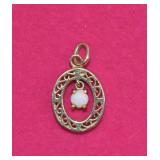 14KT Gold Oval Opal Pendant