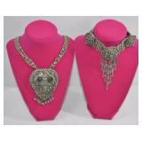 Vintage Ethnic Necklace Pair w/ Stones