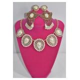 Faux Pearl Necklace & Earring Set