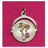 12K GF Barbados Spinner Charm Pendant