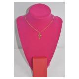 GF Cross Pendant w/ Amethyst 18' Chain