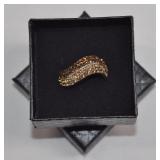 Sterling Malavais JCM Two-Tone CZ Ring Sz 8