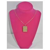 Gold Tone 4-Panel Locket Necklace