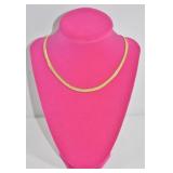 Monet Gold Tone Herringbone Necklace 14'